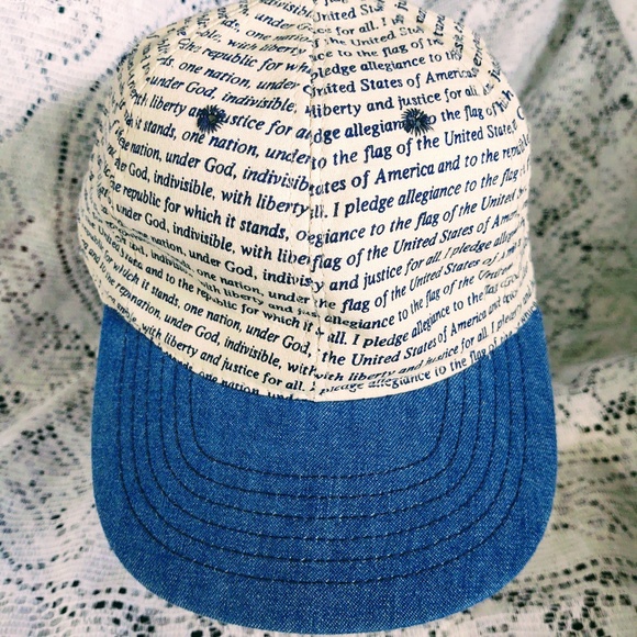 NWOT UNISEX LIGHTWEIGHT COTTON FOXTROT PLEDGE OF ALLEGIANCE HAT/DENIM BILL - Picture 1 of 6